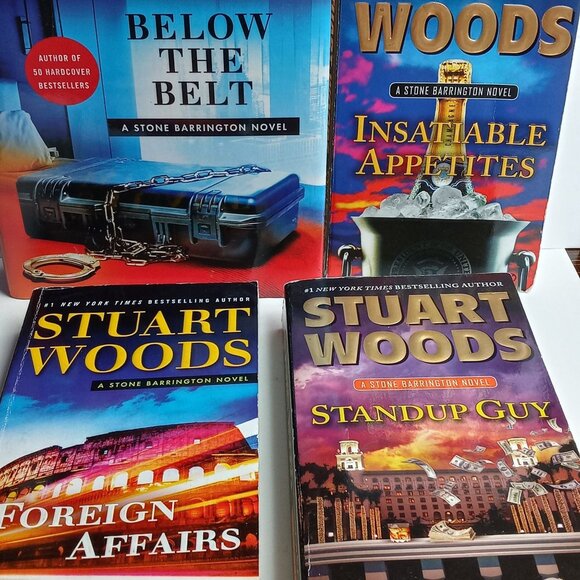 Mystery Books Stone Barrington Series Stuart Woods Lot of Four Thriller Suspense - Picture 2 of 8